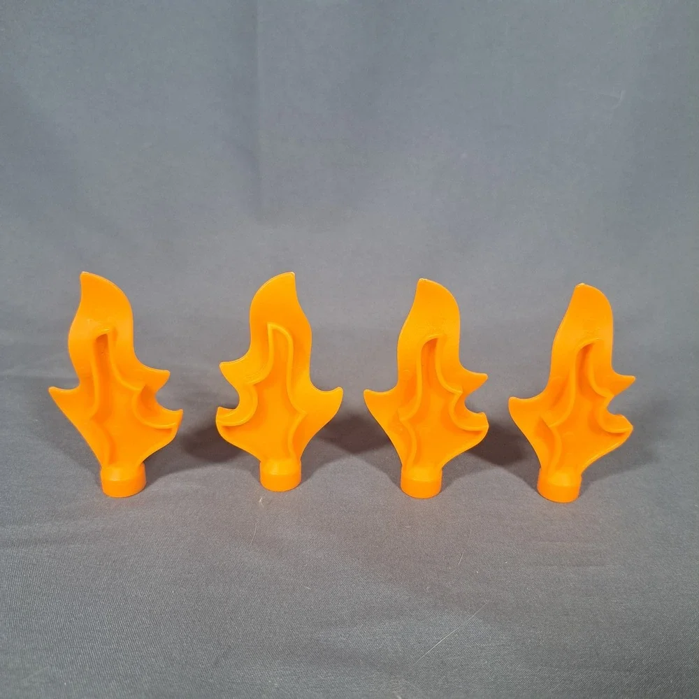 Lego Duplo Wave Fire Water Flame Replacement Lot of 4‎ Transparent Orange 51703
